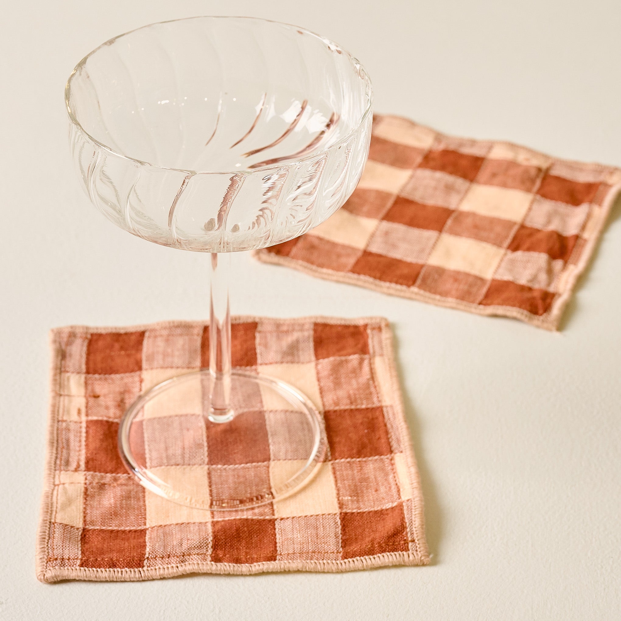 Gingham Cocktail Napkins Set of Four
