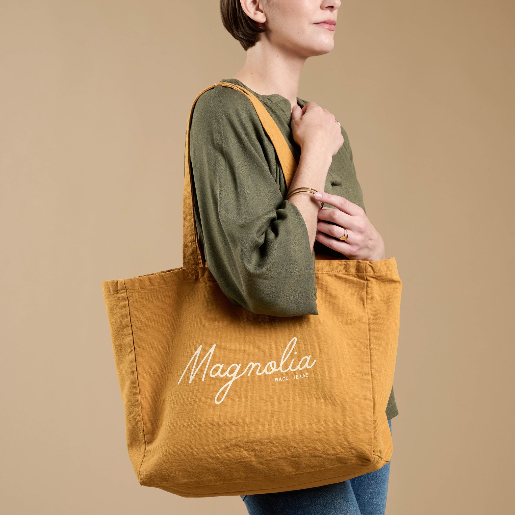 Magnolia Gold Script Tote