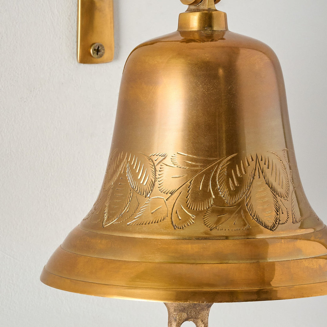 Polished Brass Etched Wall Bell