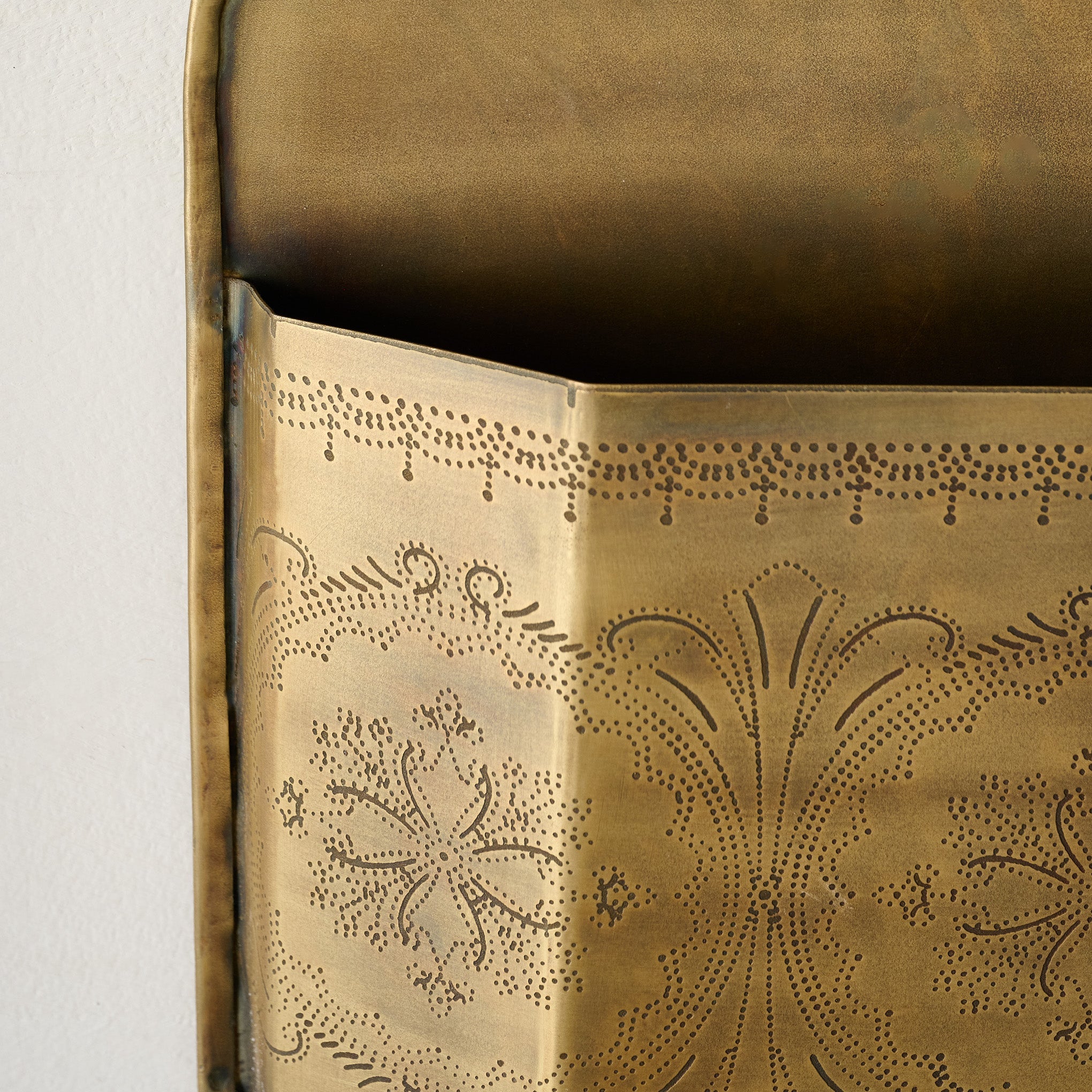 Etched Brass Wall Card Holder