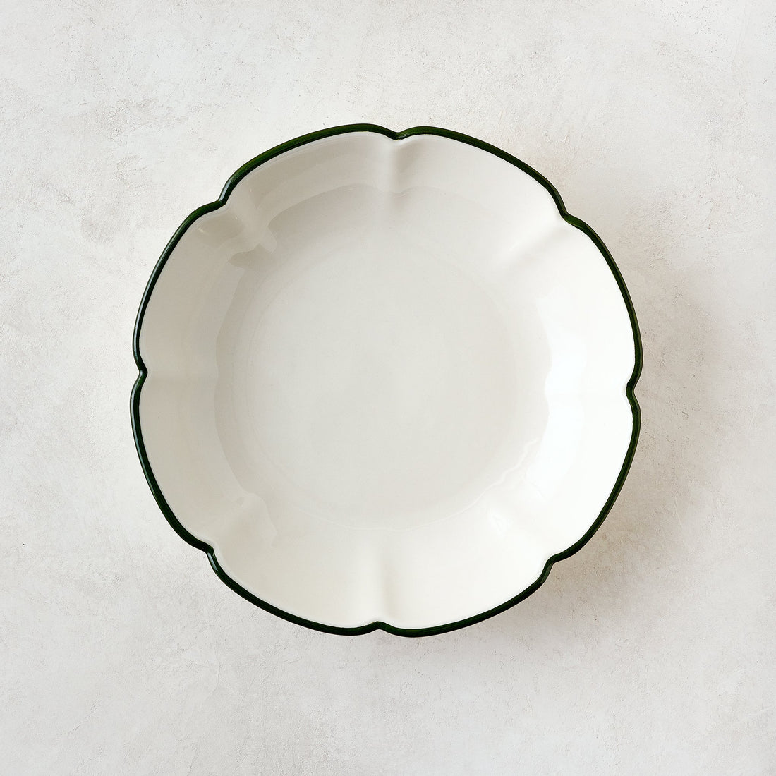 Green Luna Scalloped Pasta Bowl