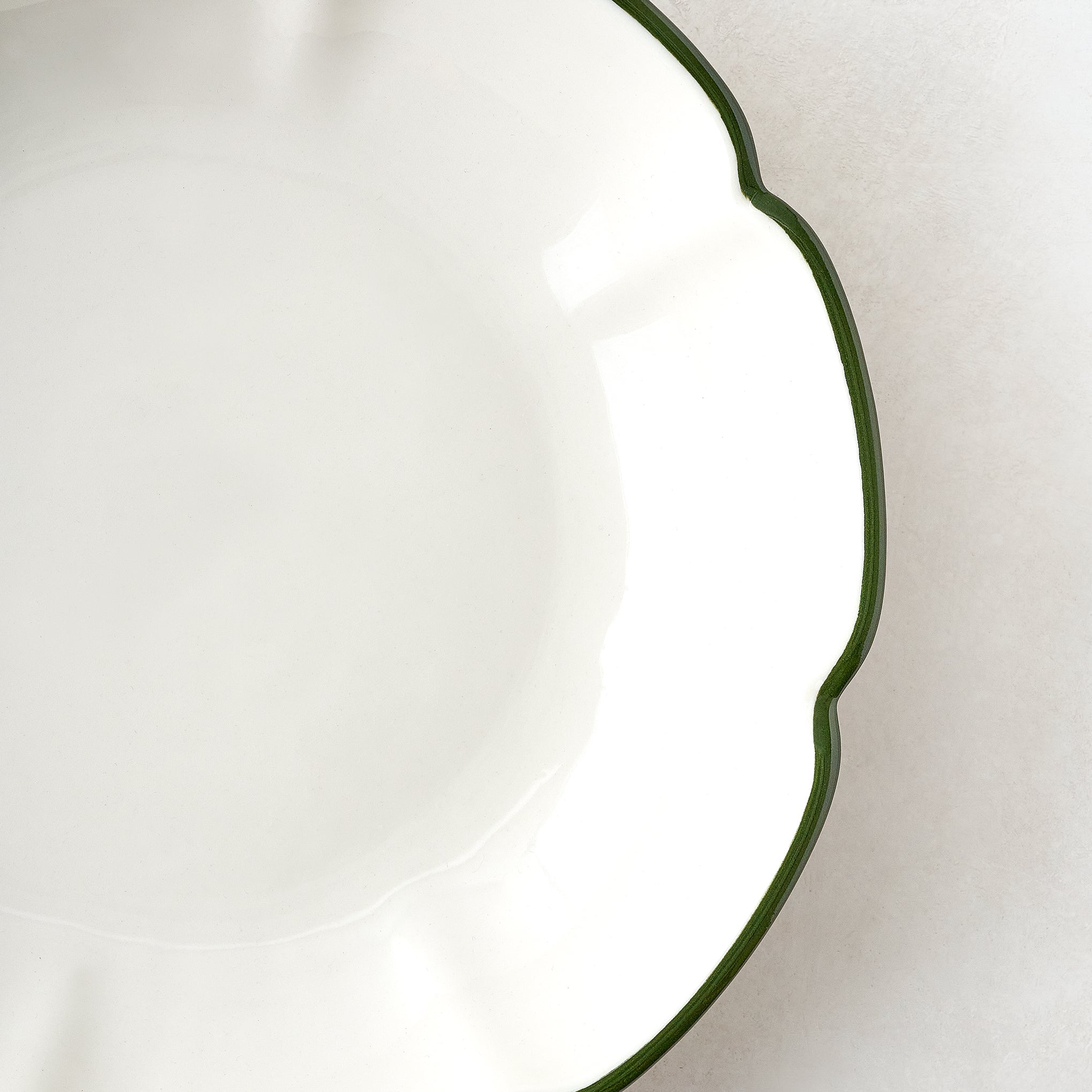 Green Luna Scalloped Pasta Bowl