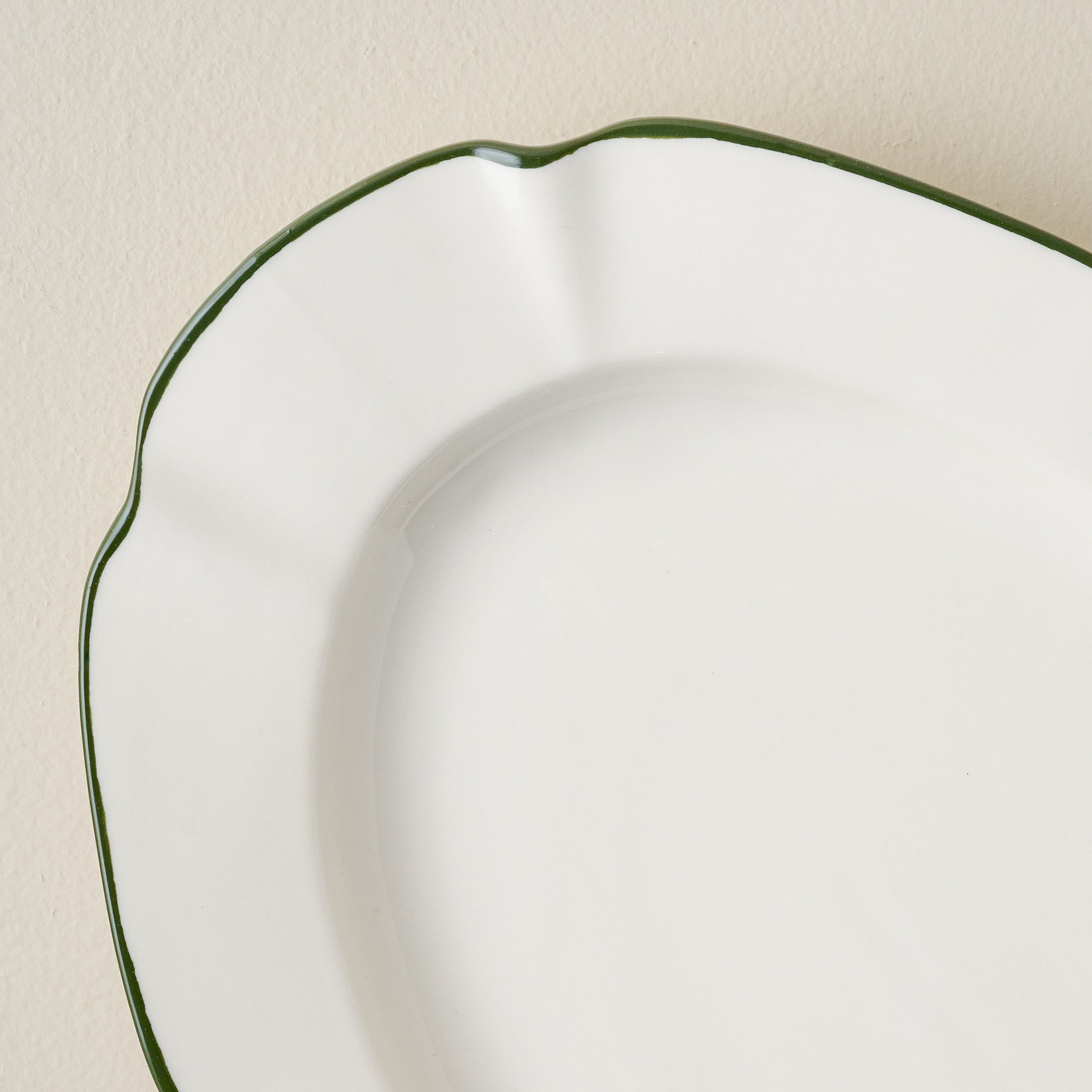Green Luna Scalloped Serving Platter