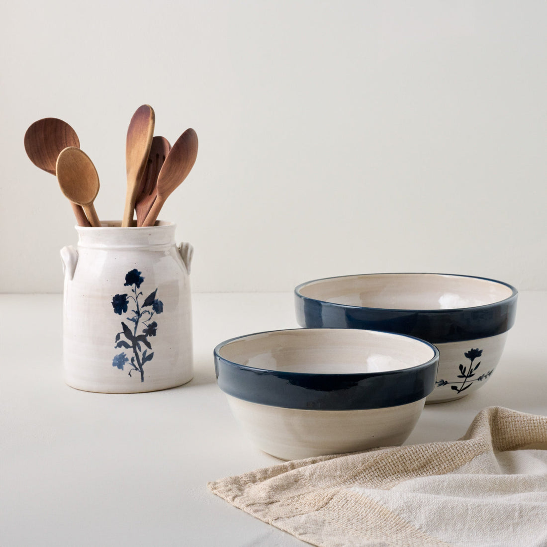 Lila Floral Mixing Bowl Set of Two
