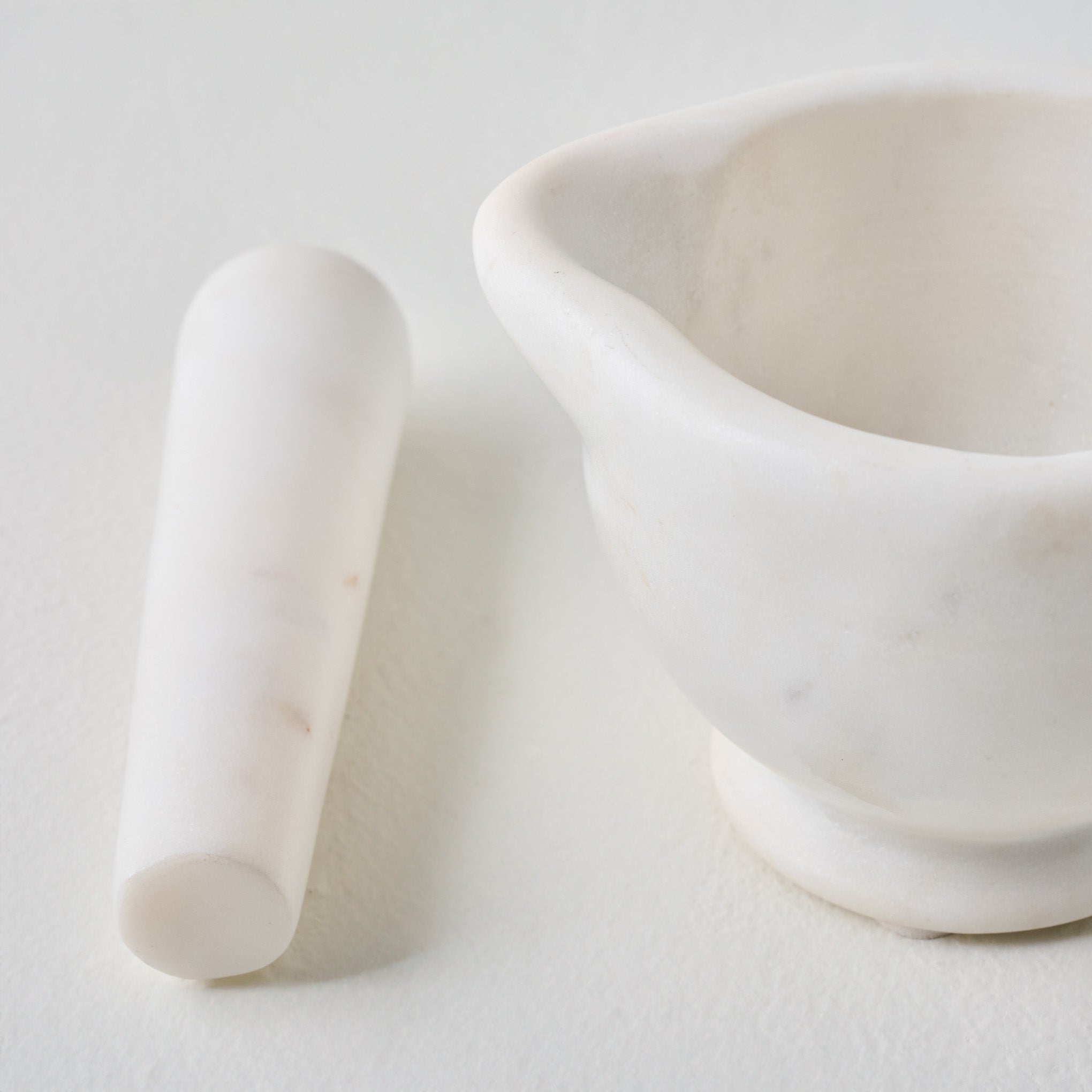 White Marble Mortar + Pestle