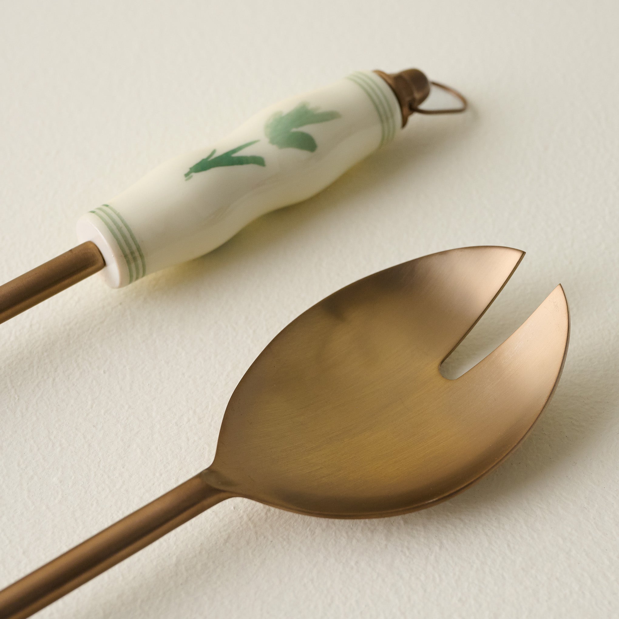 Copper Floral Serving Utensil Set