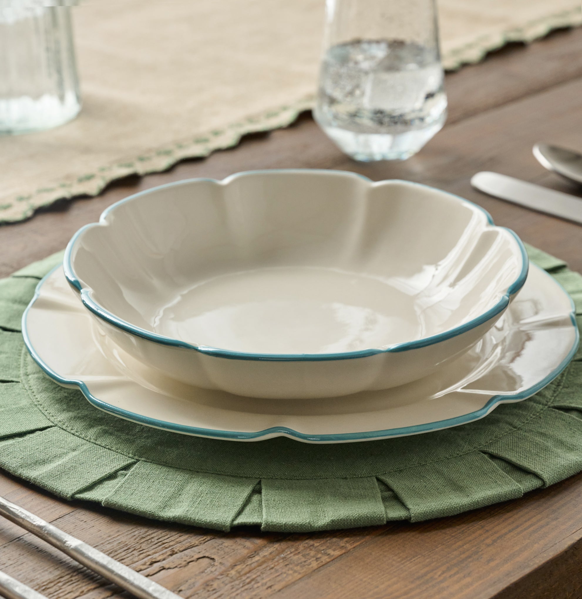 Dusty Blue Luna Pasta Bowl