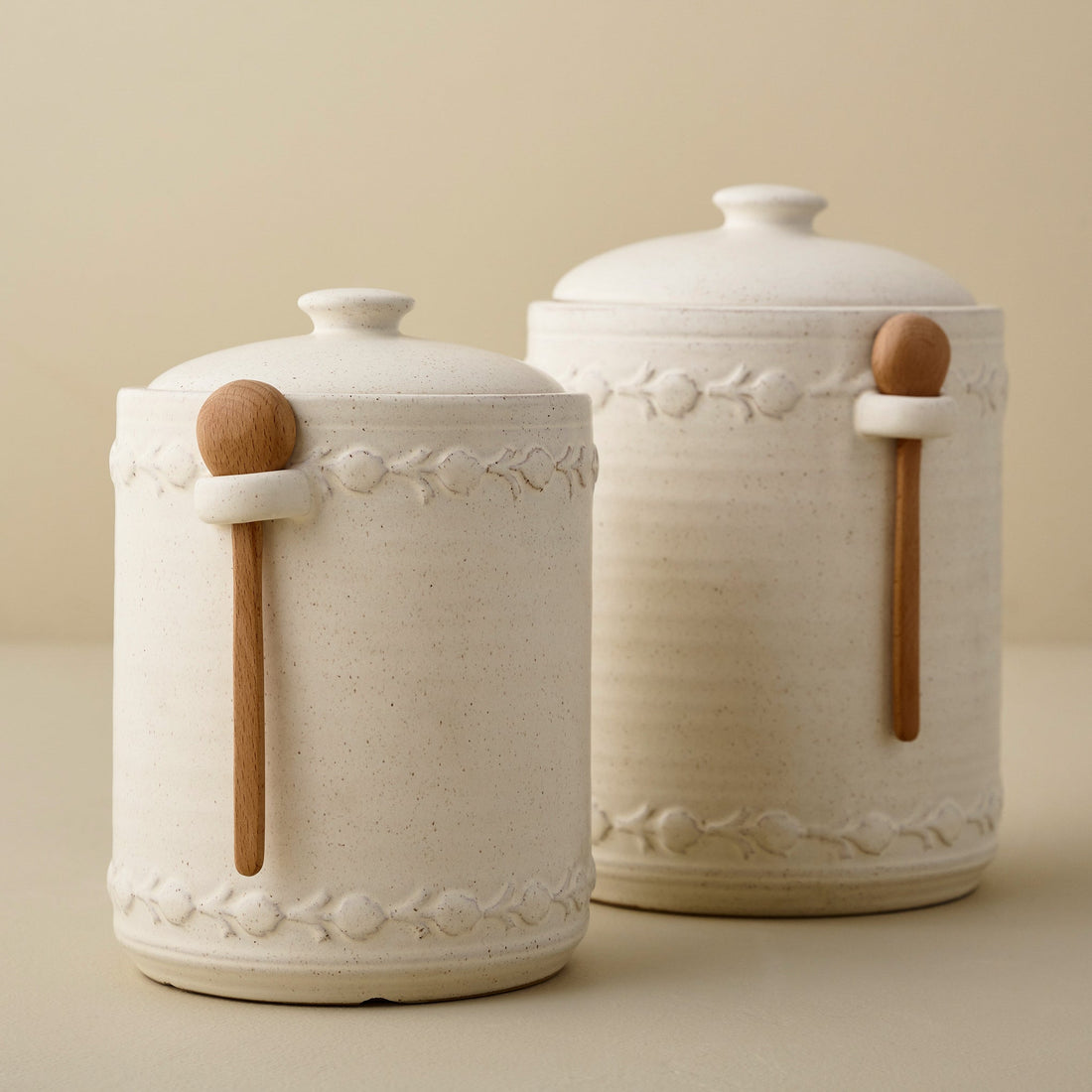 Emilie French White Canister + Scoop