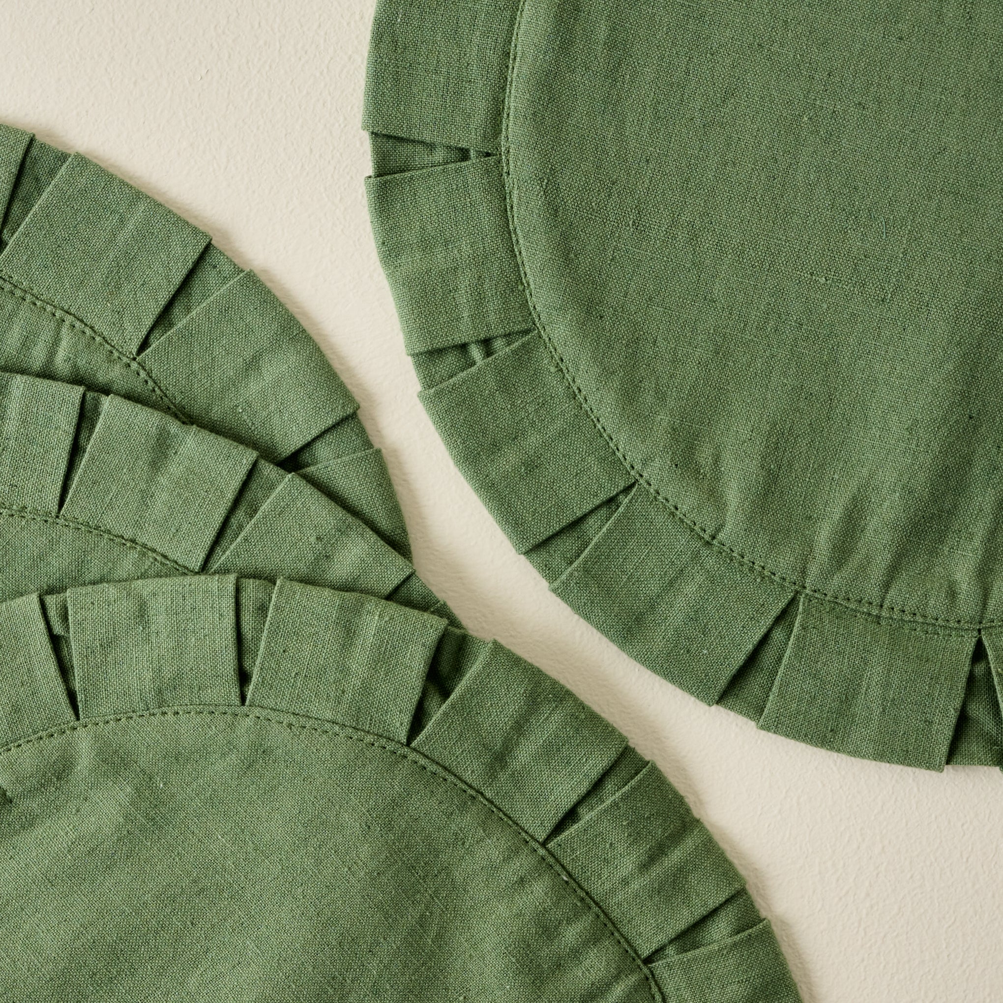 Antique Jade Pleated Placemat Set of Four 