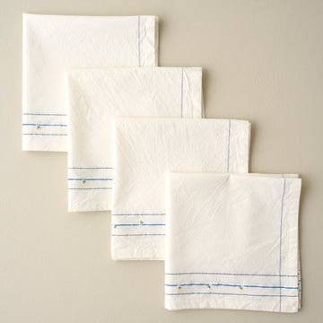 Floral Embroidered Napkin Set of Four