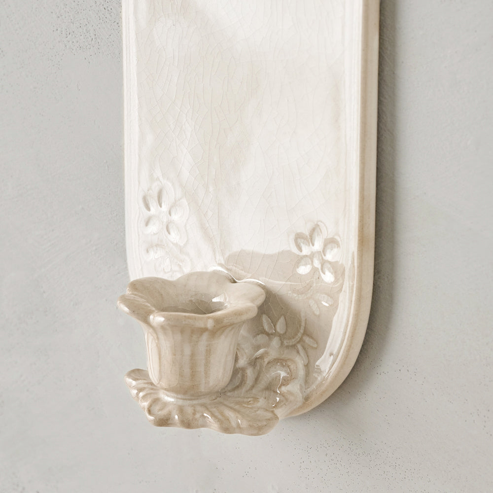 Mae Crackle Glaze Ceramic Wall Sconce