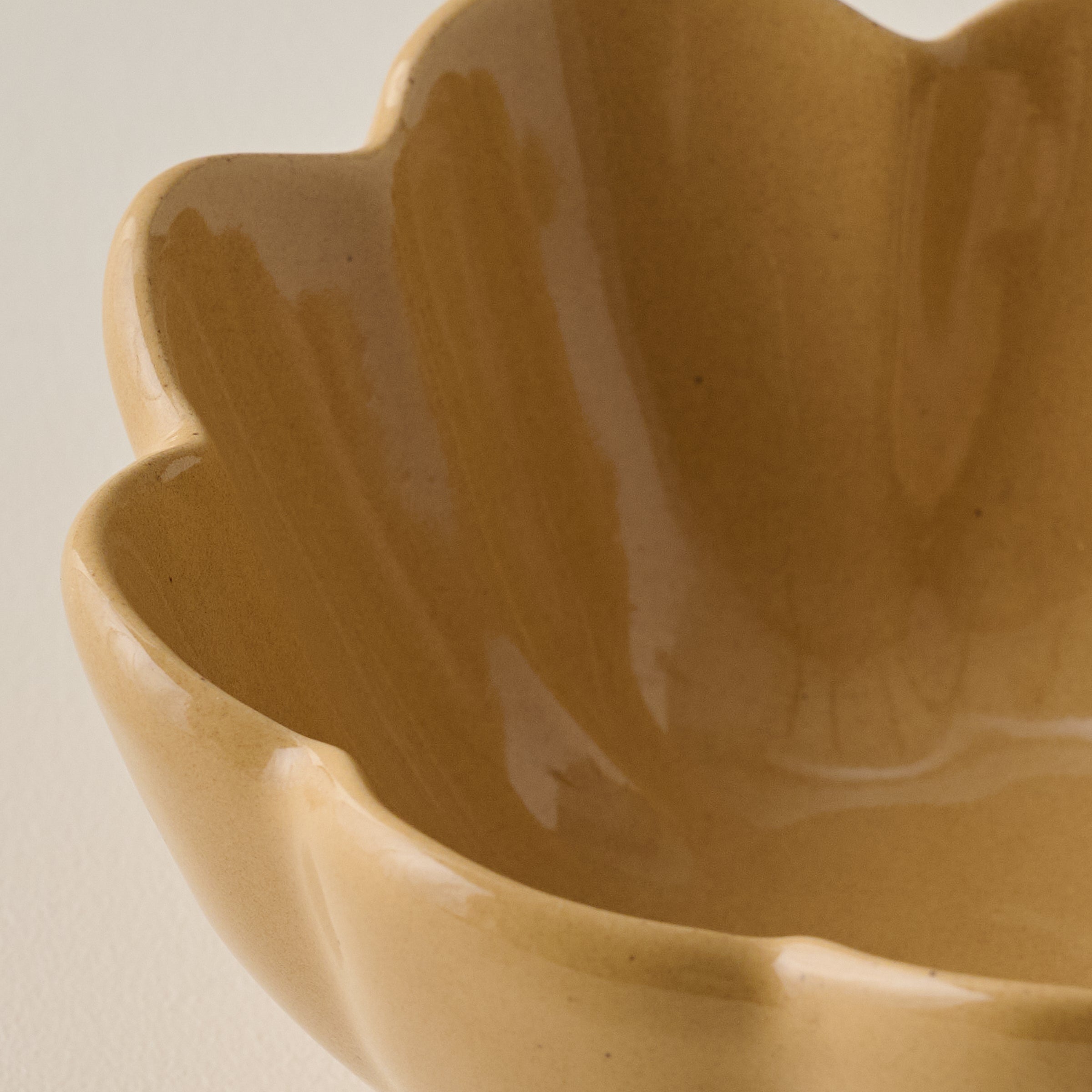 Ochre Scalloped Mini Bowl