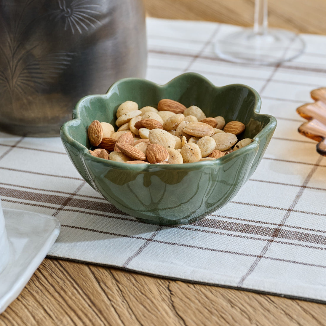 Forest Green Scalloped Mini Bowl