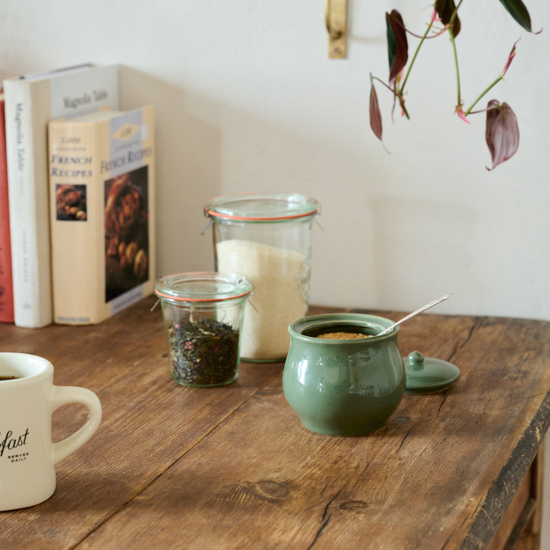 The Cottage Collection Forest Green Speckle Sugar Jar