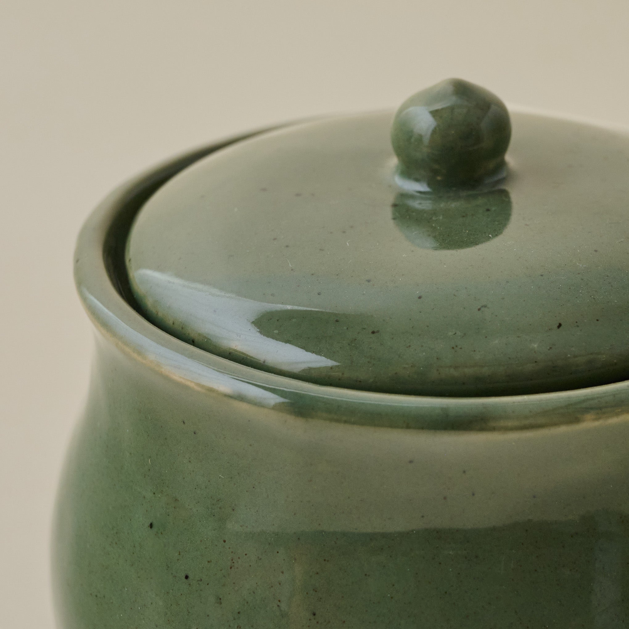 The Cottage Collection Forest Green Speckle Sugar Jar