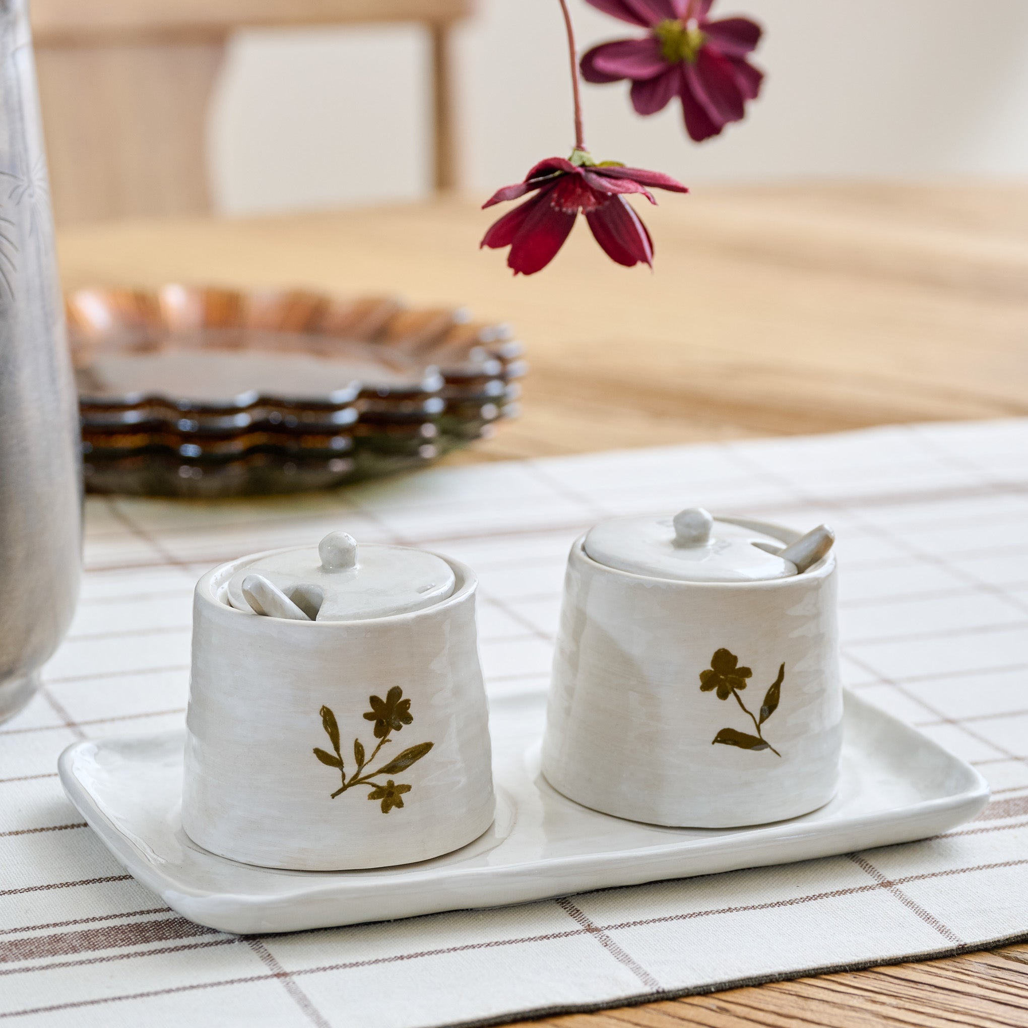Eliana Floral Ceramic Salt + Pepper Set