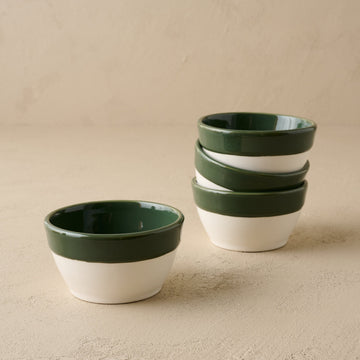 The Cottage Collection Green Rim Cereal Bowl