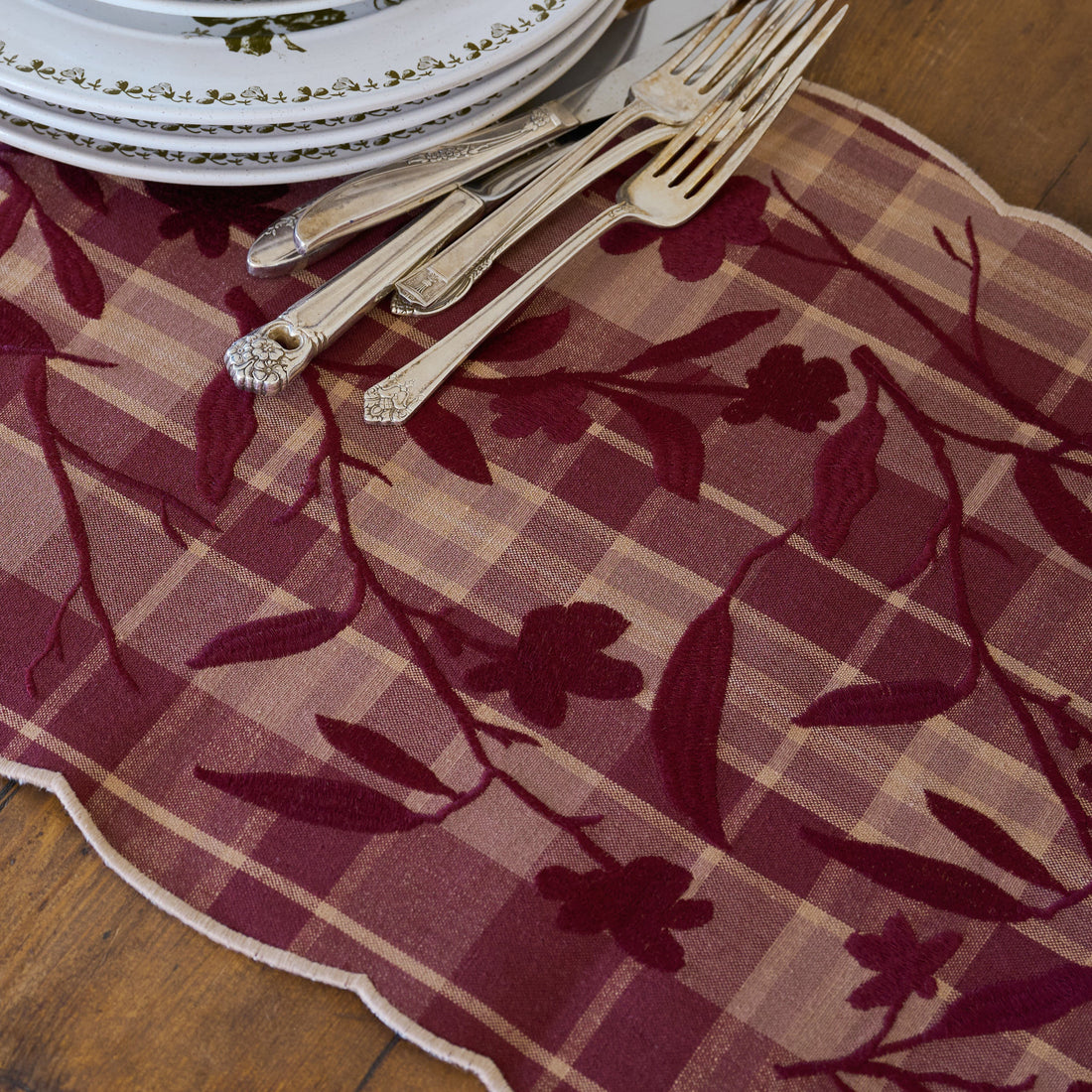 Maisley Floral Grid Table Runner