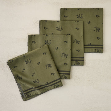 Magnolia Green Ditsy Rose Napkin Set of Four