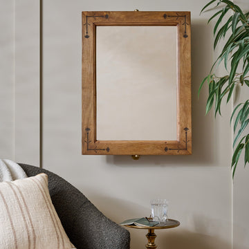Penelope Wood and Brass Swivel Mirror