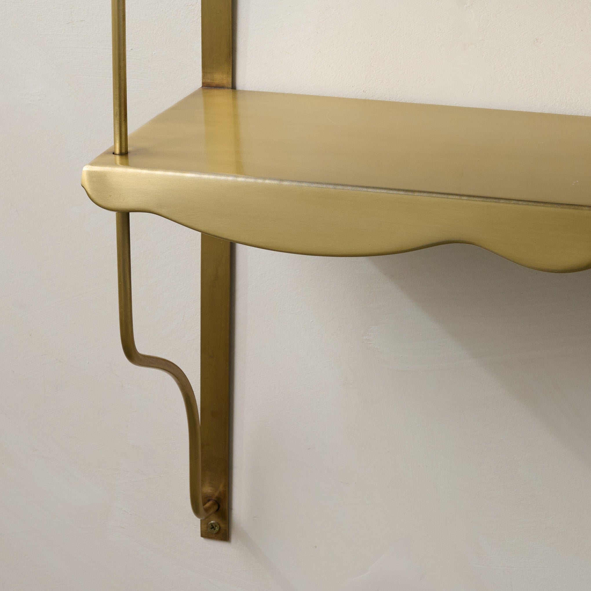 Rosalie Double Brass Scalloped Shelf