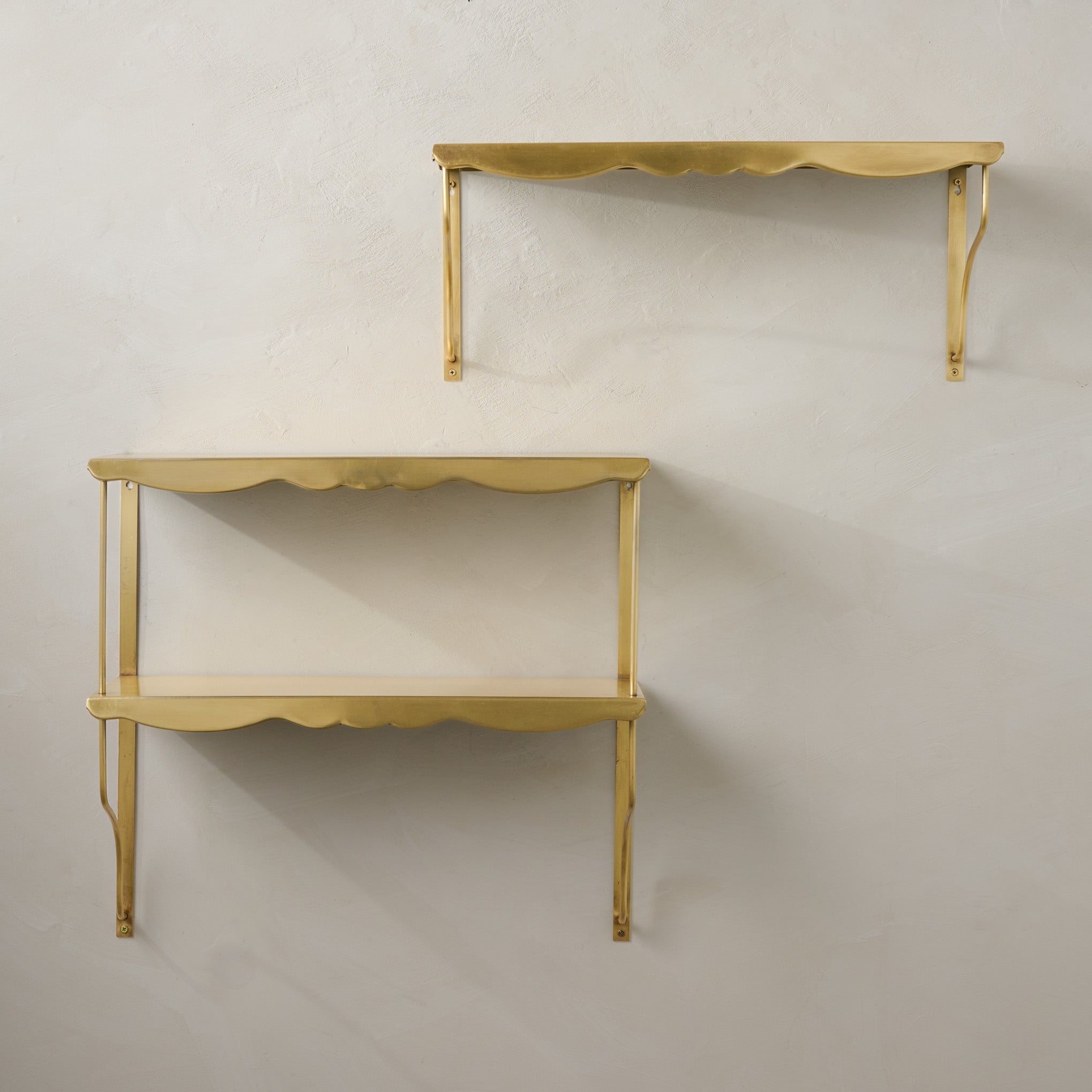 Rosalie Double Brass Scalloped Shelf