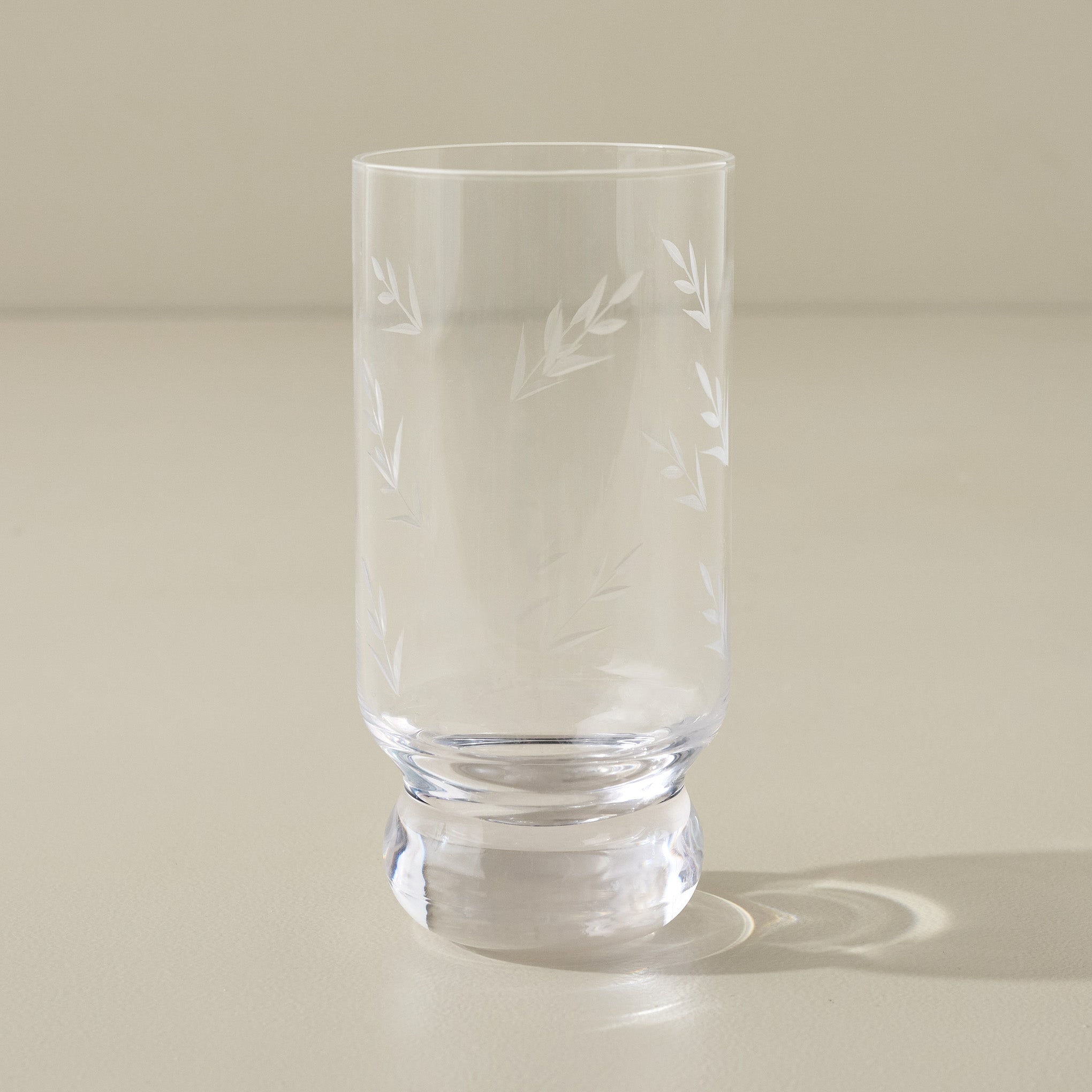Vintage-Inspired Etched Glass Tumbler