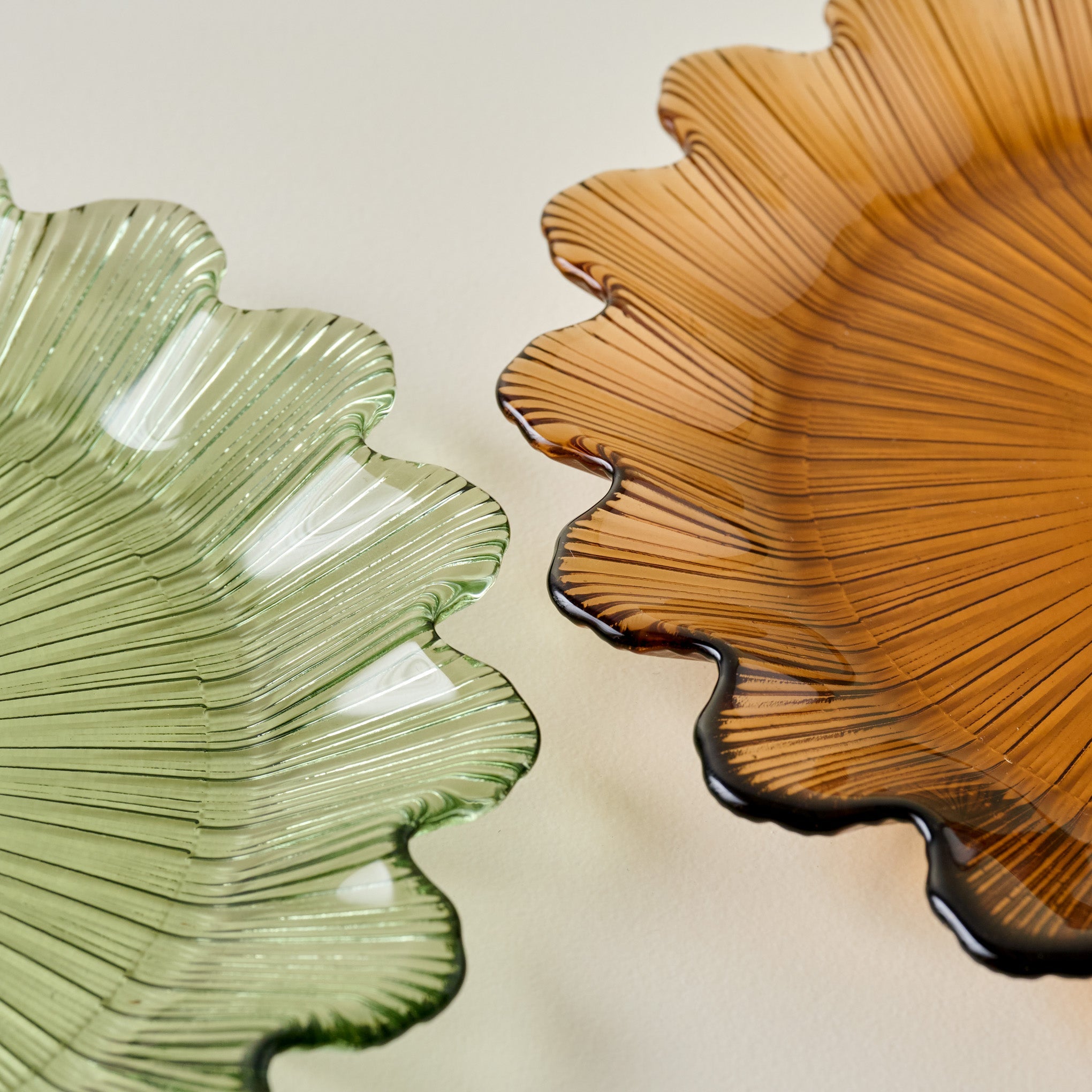 Emmeline Amber Scalloped Glass Plate