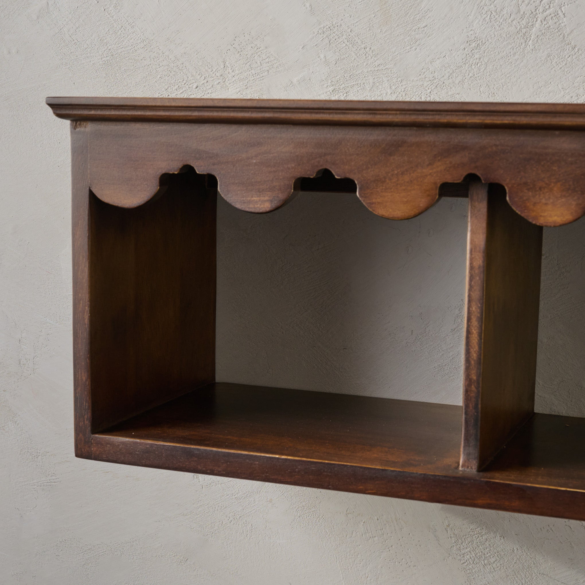 Linnea Antiqued Wood Cubby Shelf