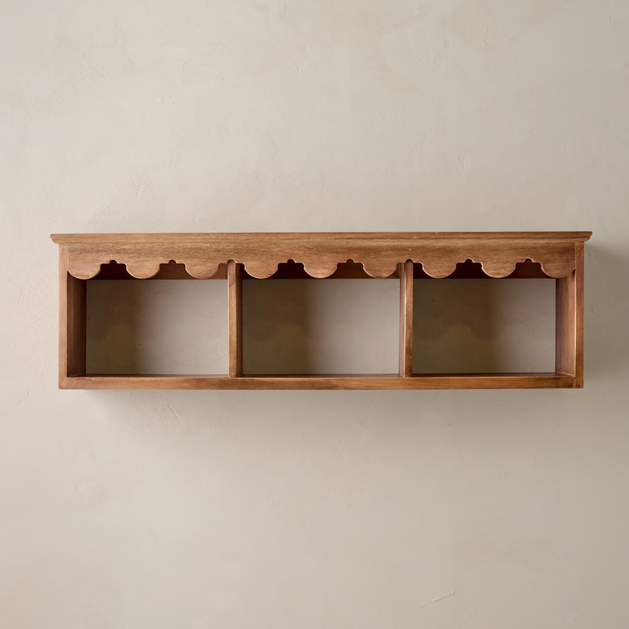 Linnea Antiqued Wood Cubby Shelf