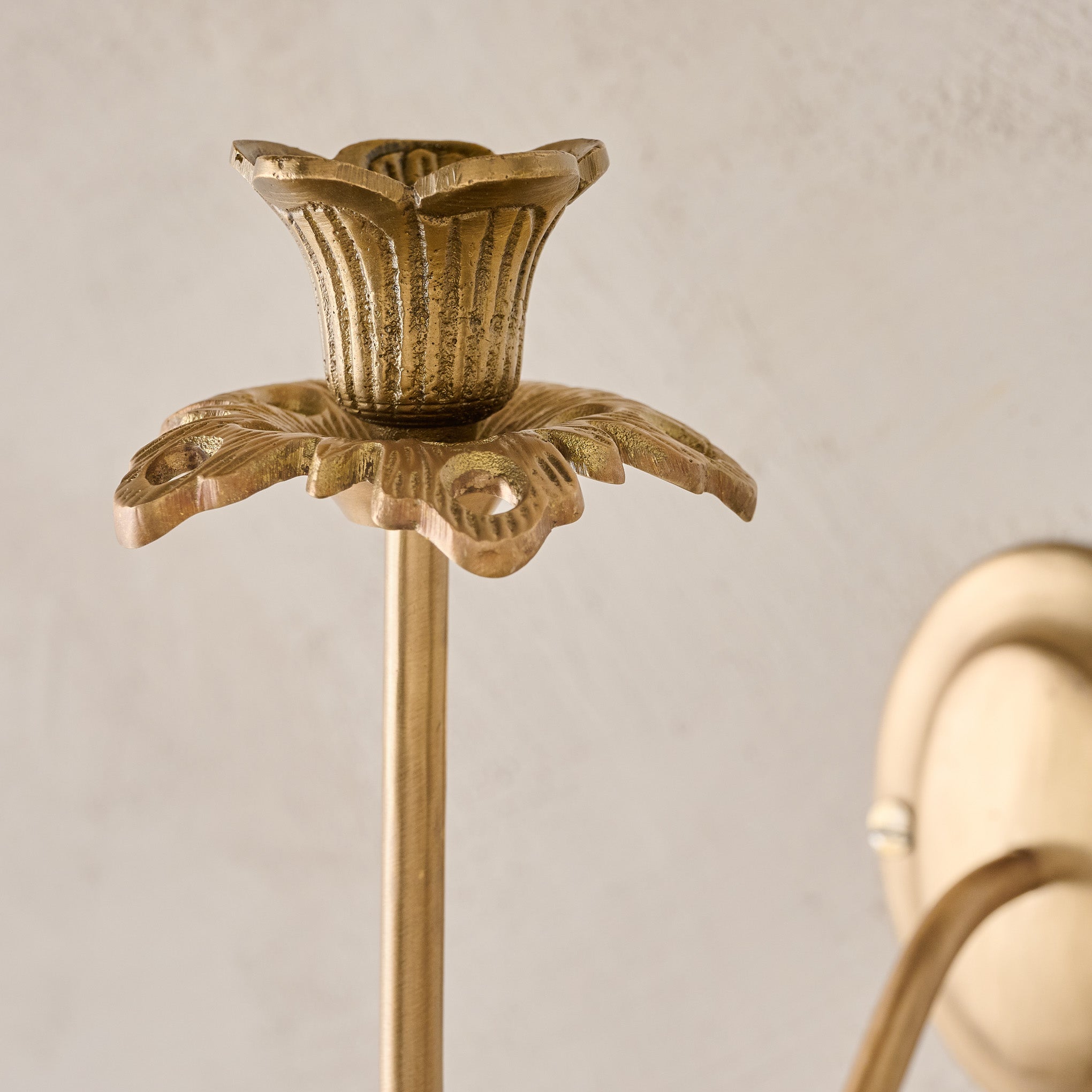 Antique Brass Floral Sconce