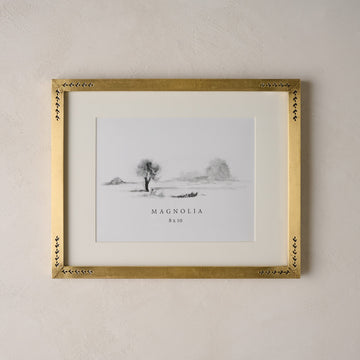 Floral Antique Brass Picture Frame