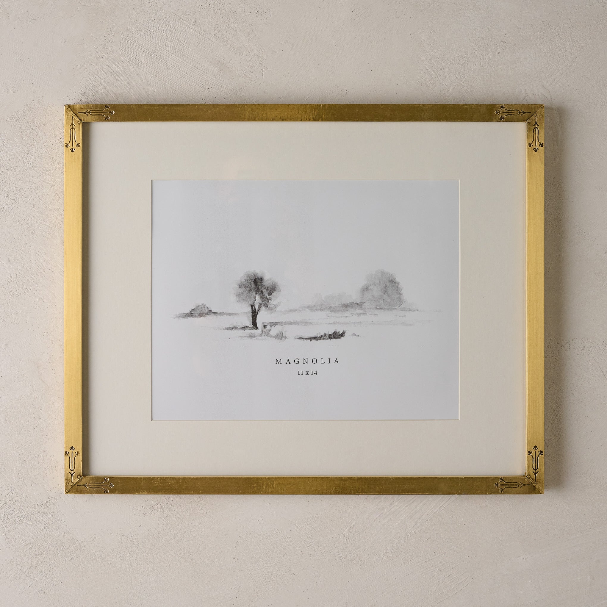 Floral Antique Brass Picture Frame