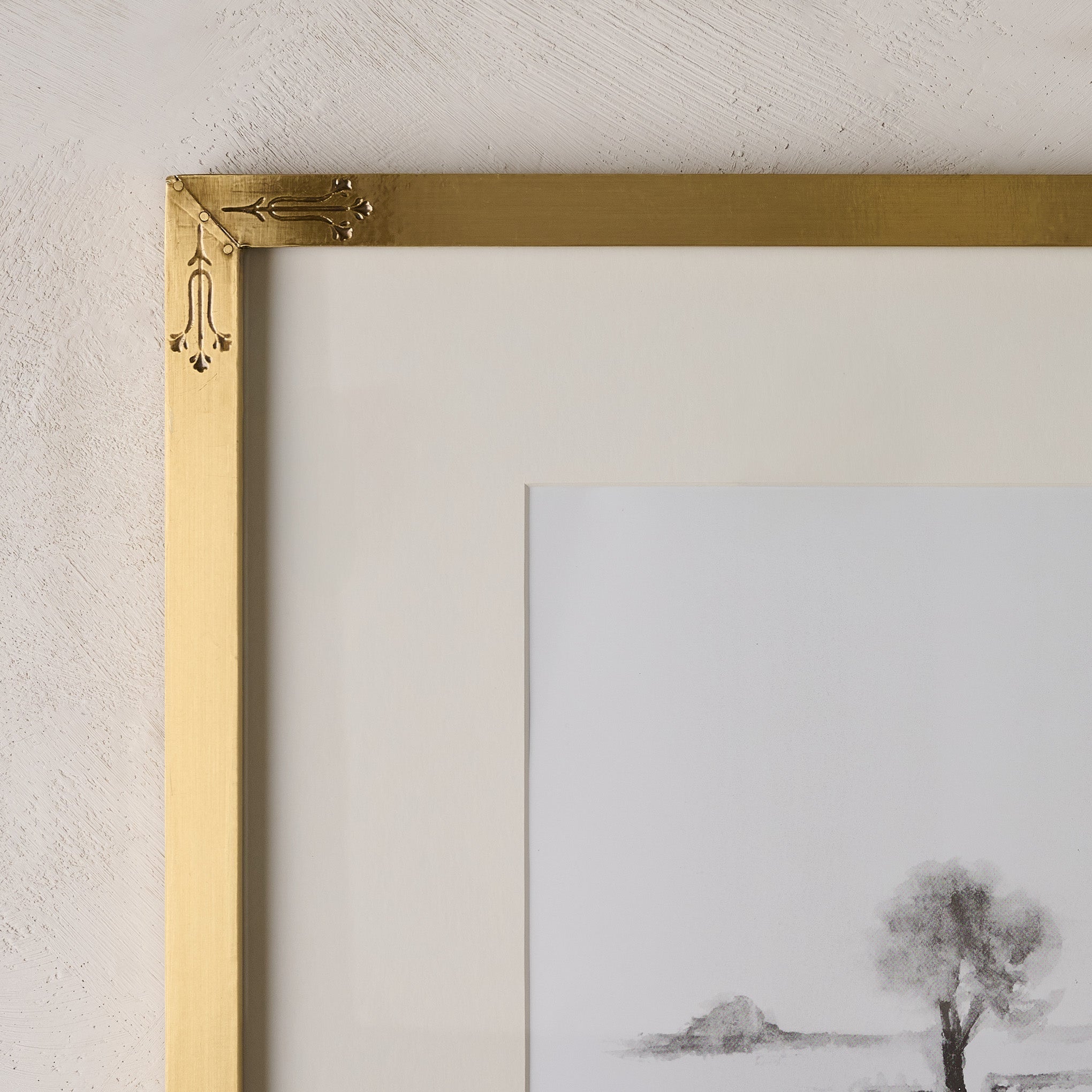 Floral Antique Brass Picture Frame