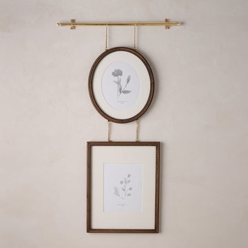 Colleen Wood and Brass Rail Multi Picture Frame