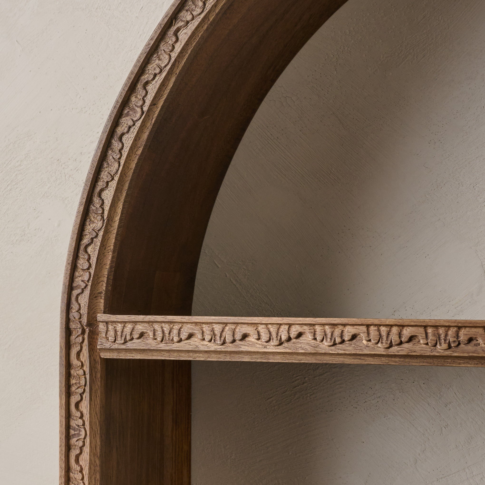 Hand Carved Wooden Archer Shelf