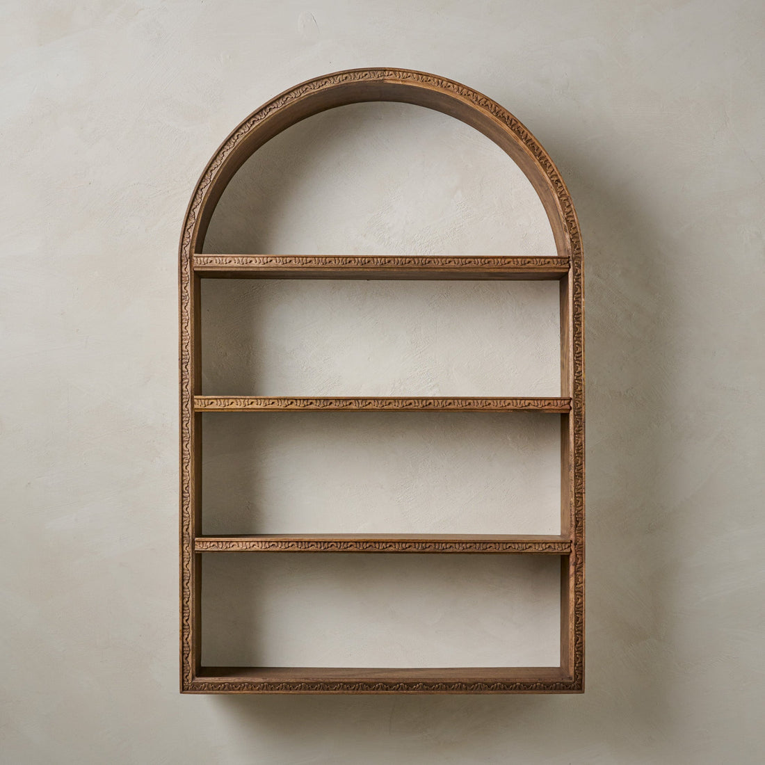 Hand Carved Wooden Archer Shelf