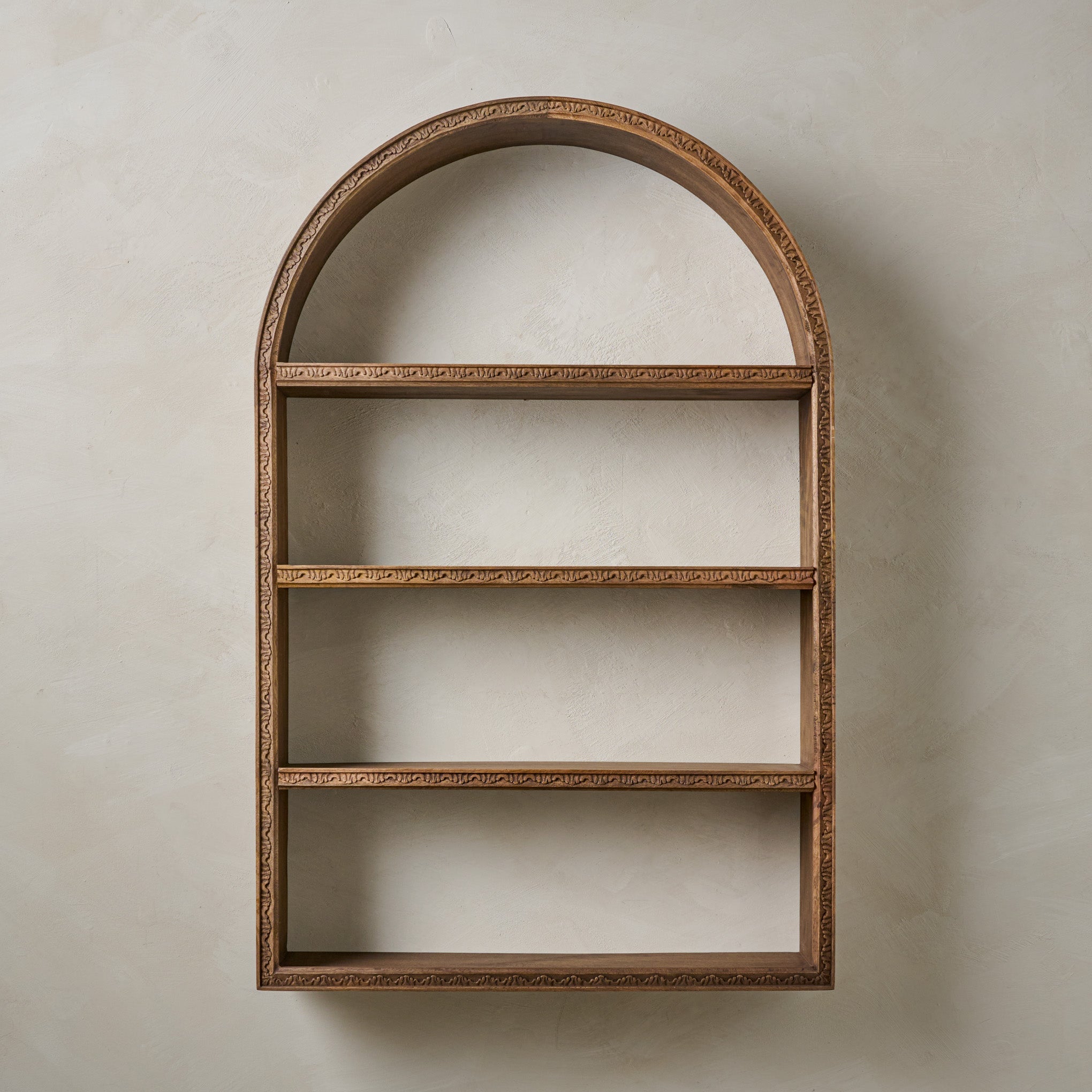 Hand Carved Wooden Archer Shelf