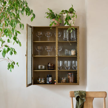 Dottie Brass Scalloped Display Cabinet