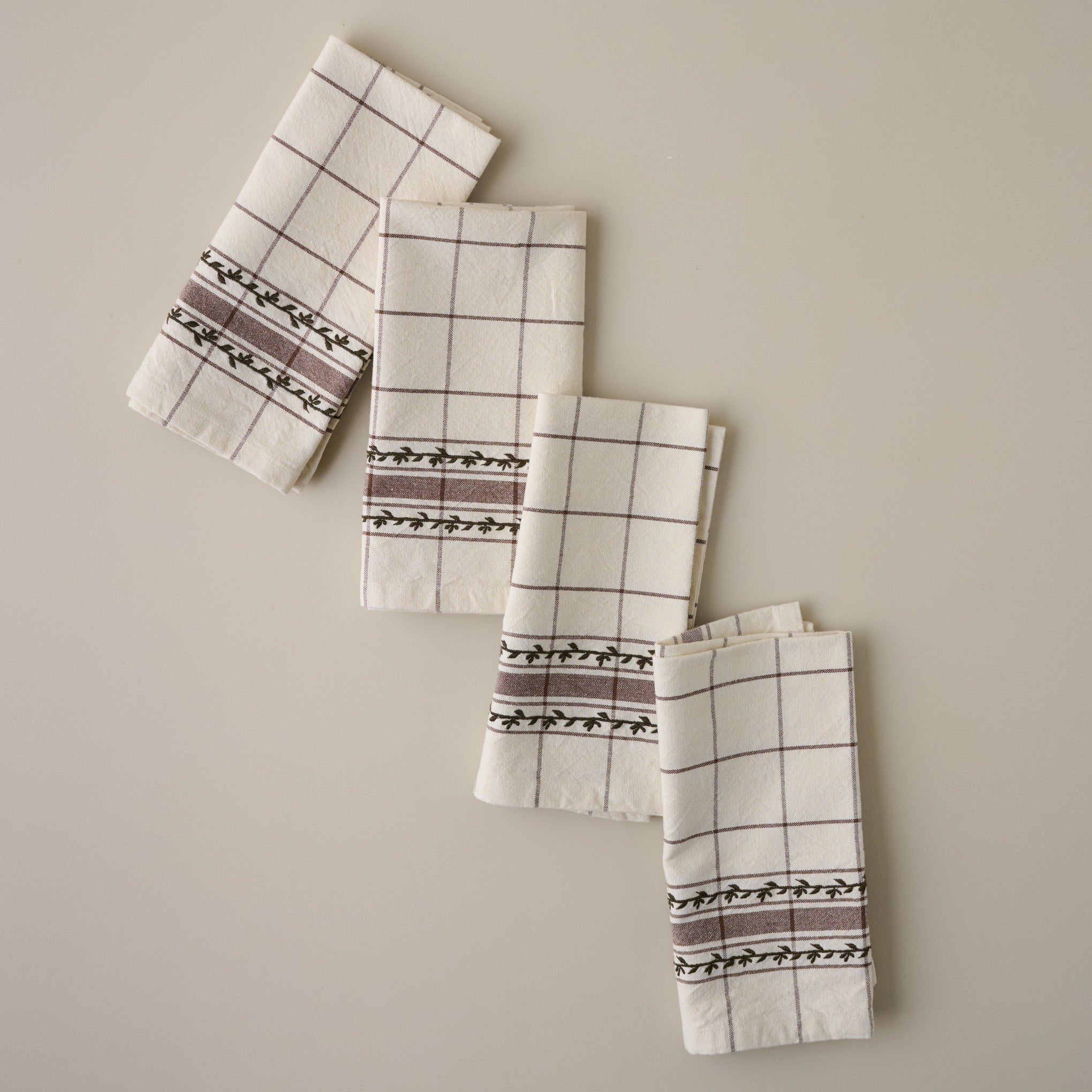 Talia Woven Grid Napkin Set of Four