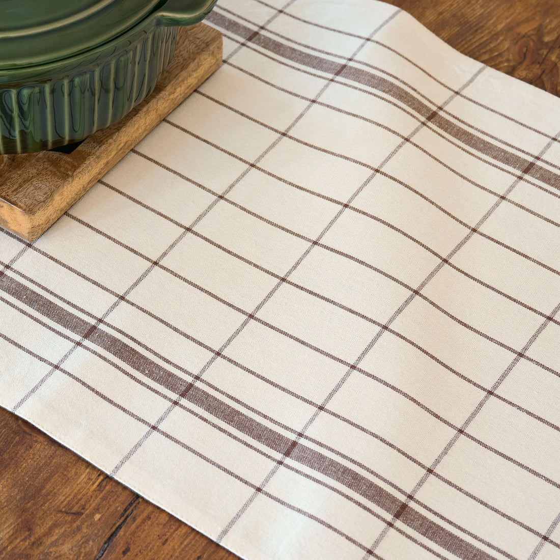 Talia Woven Grid Table Runner