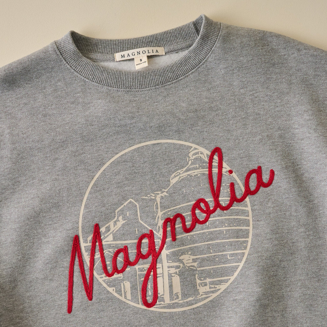 Magnolia Chainstitch Heather Grey Sweatshirt