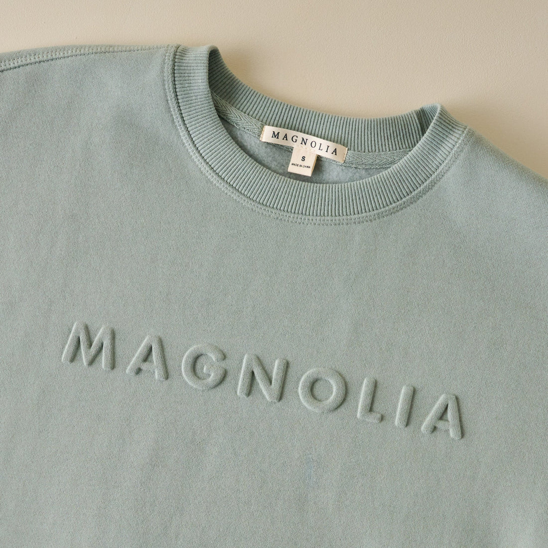 Magnolia Embossed Green Brushed Fleece Sweatshirt