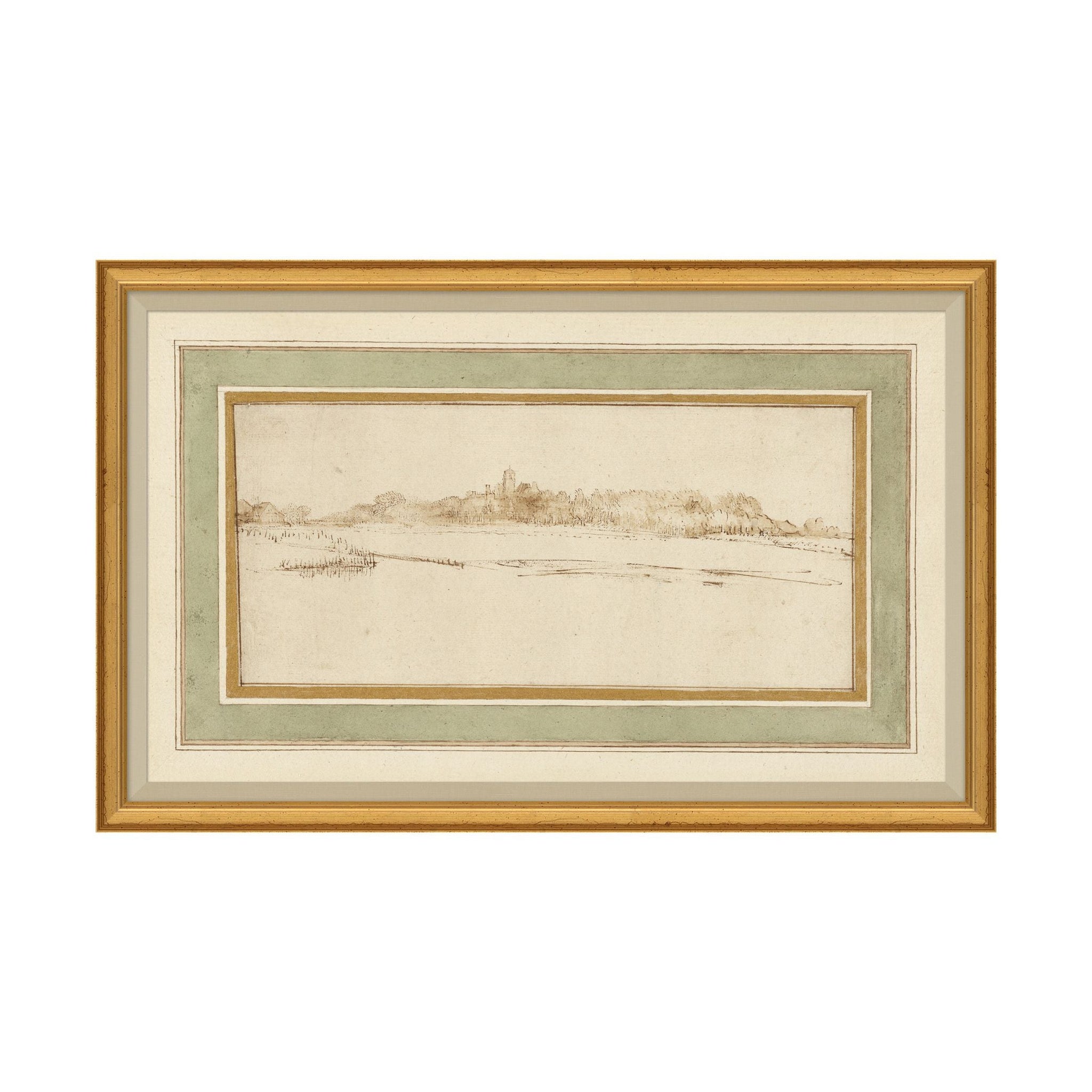Rural Countryside Etching