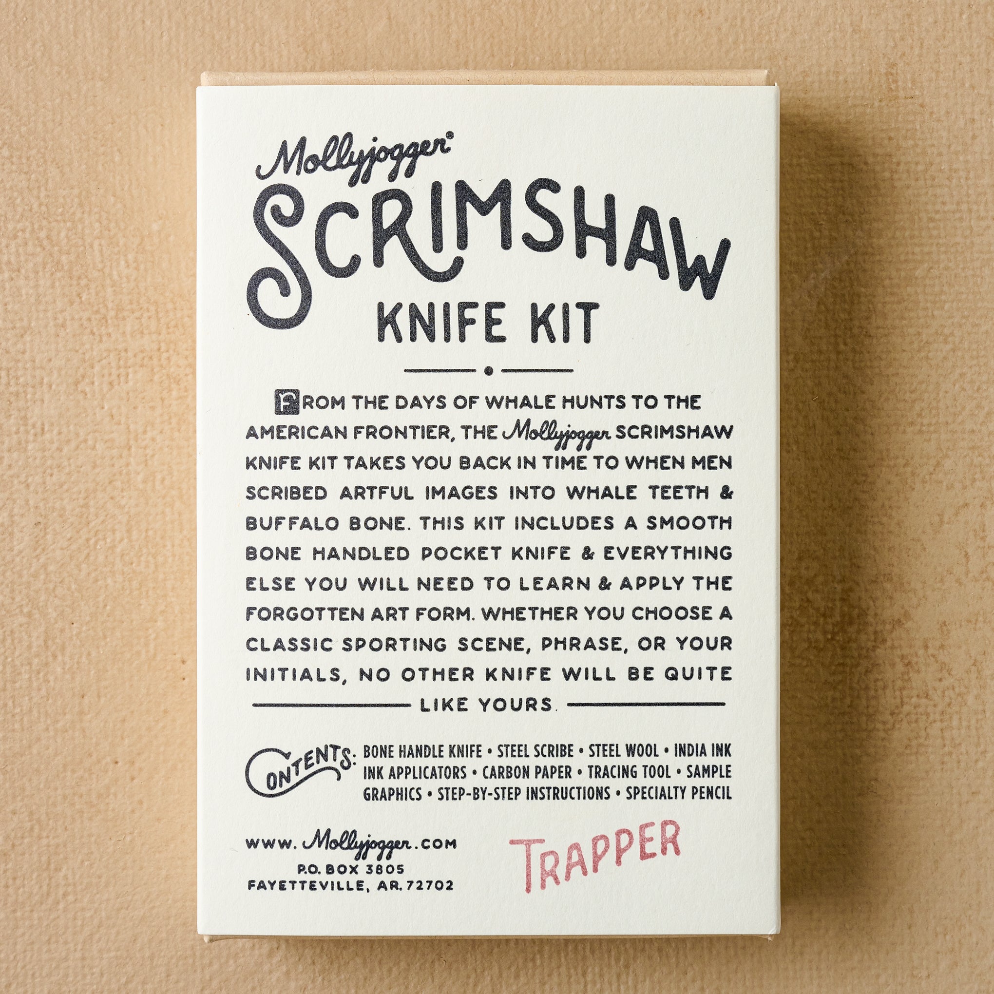 MJ Scrimshaw Kit + Trapper Knife