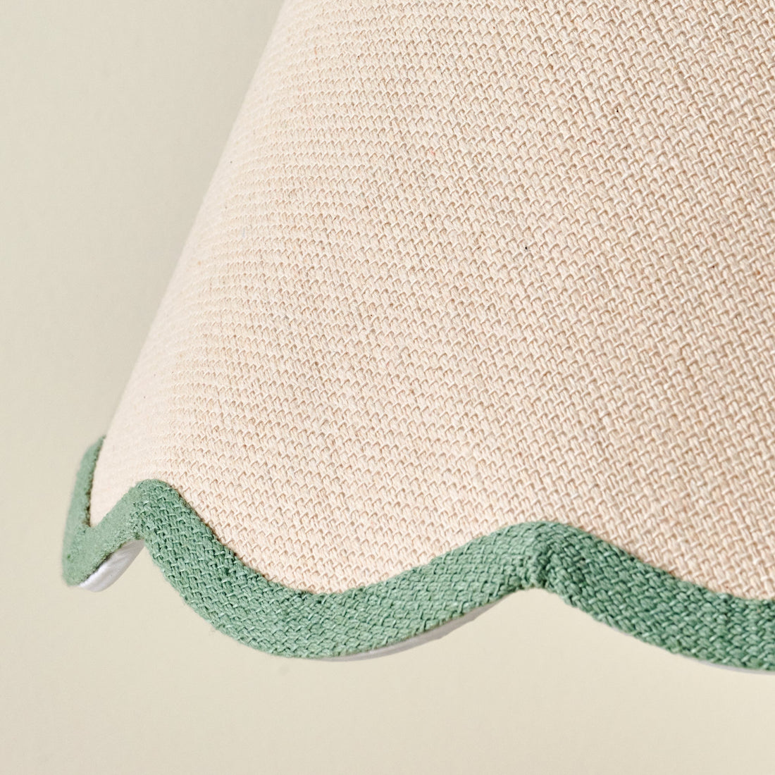 Green Wavy Trim Linen Shade