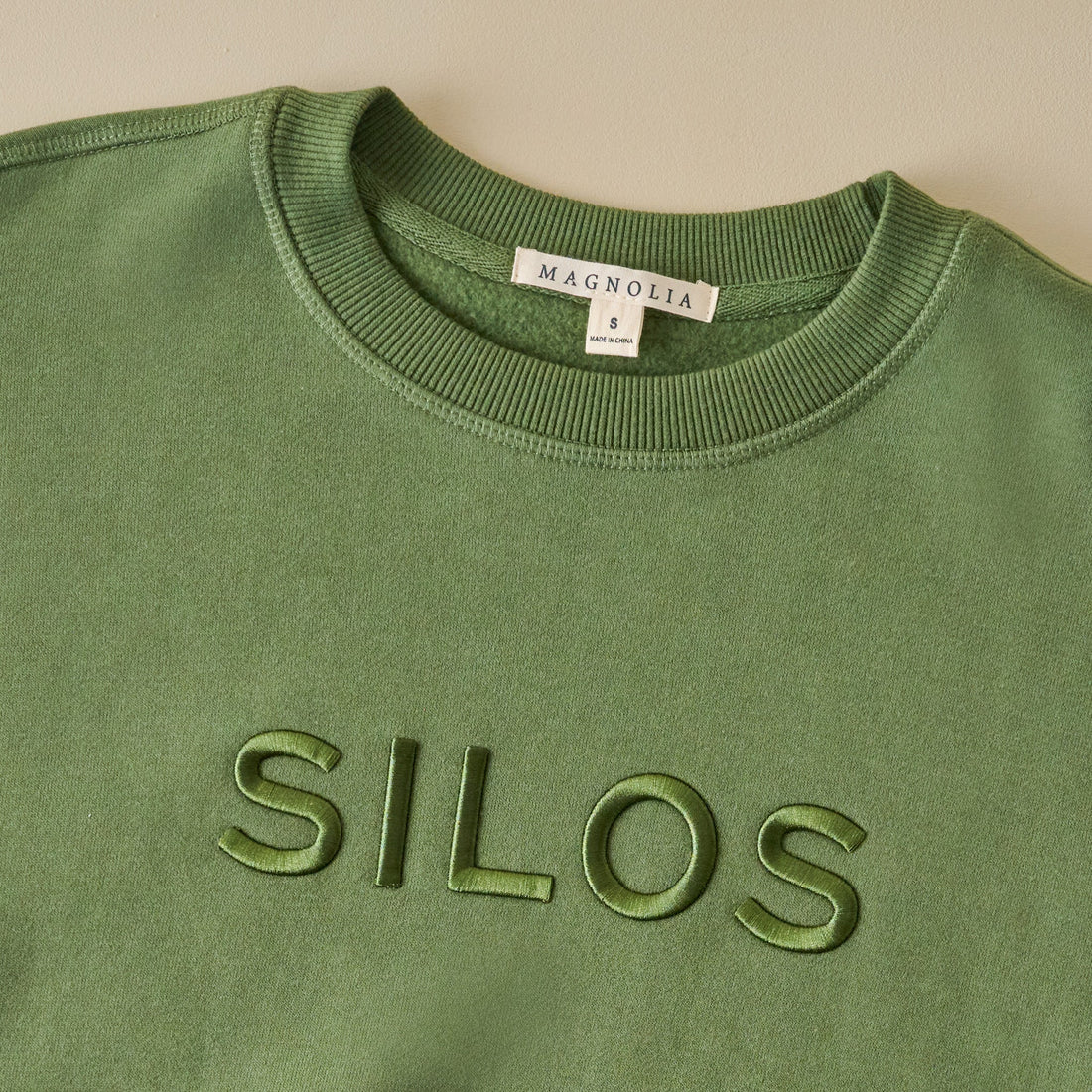 Silos 3D Embroidered Green Sweatshirt