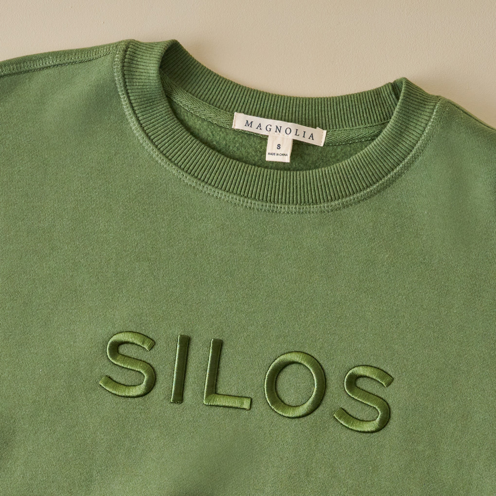 Silos 3D Embroidered Green Sweatshirt