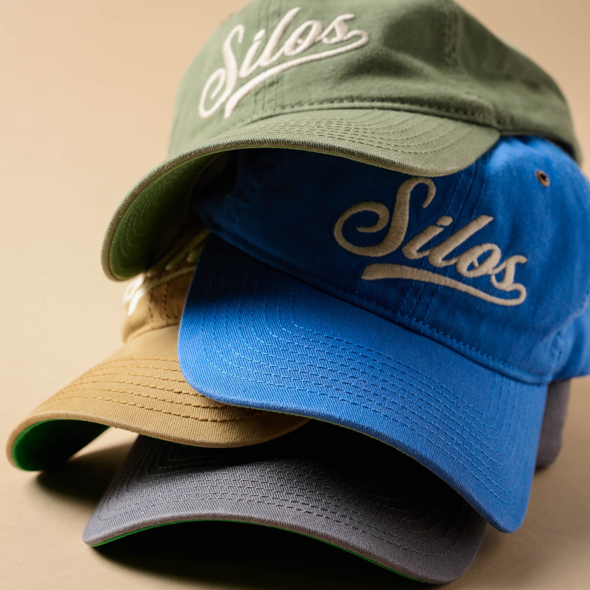Silos Distressed Olive Baseball Hat