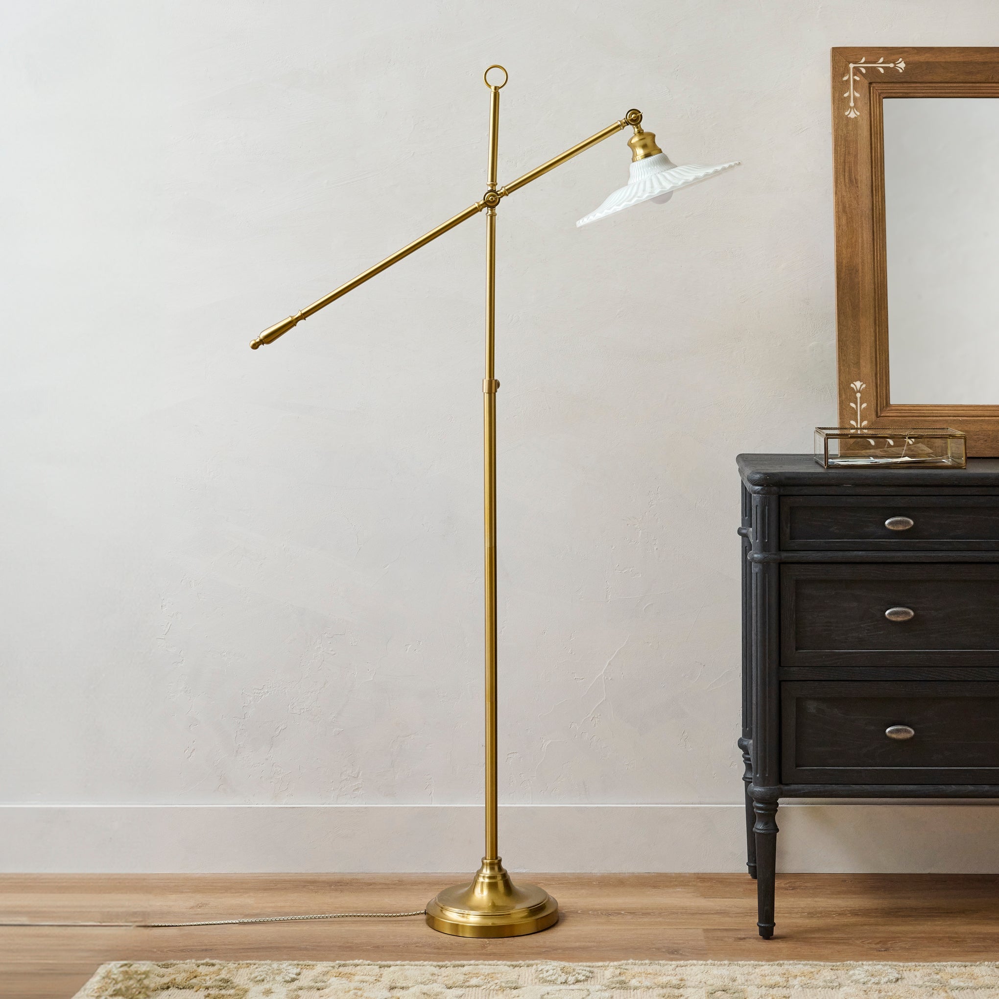 Marjorie Milk Glass Floor Lamp